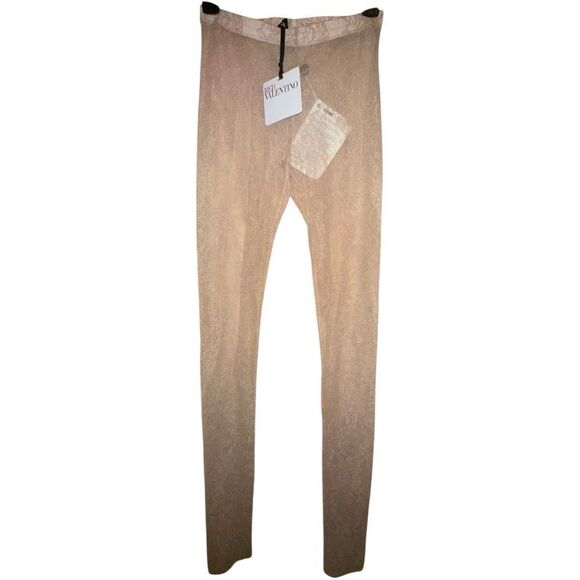 RED Valentino Nude Corded Lace Leggings Size Small - Picture 4 of 13
